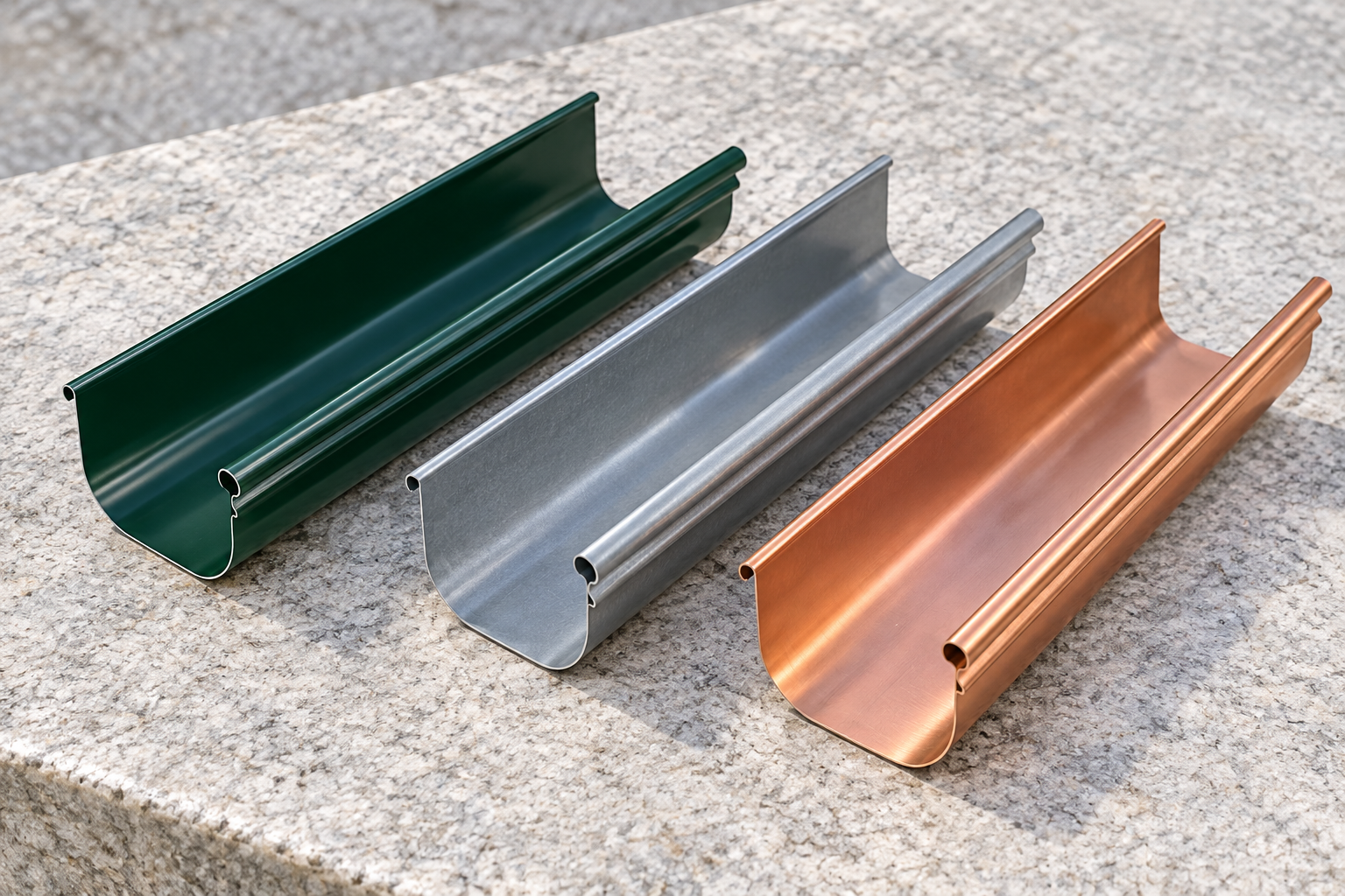 Muestras de aluminio, zinc y cobre